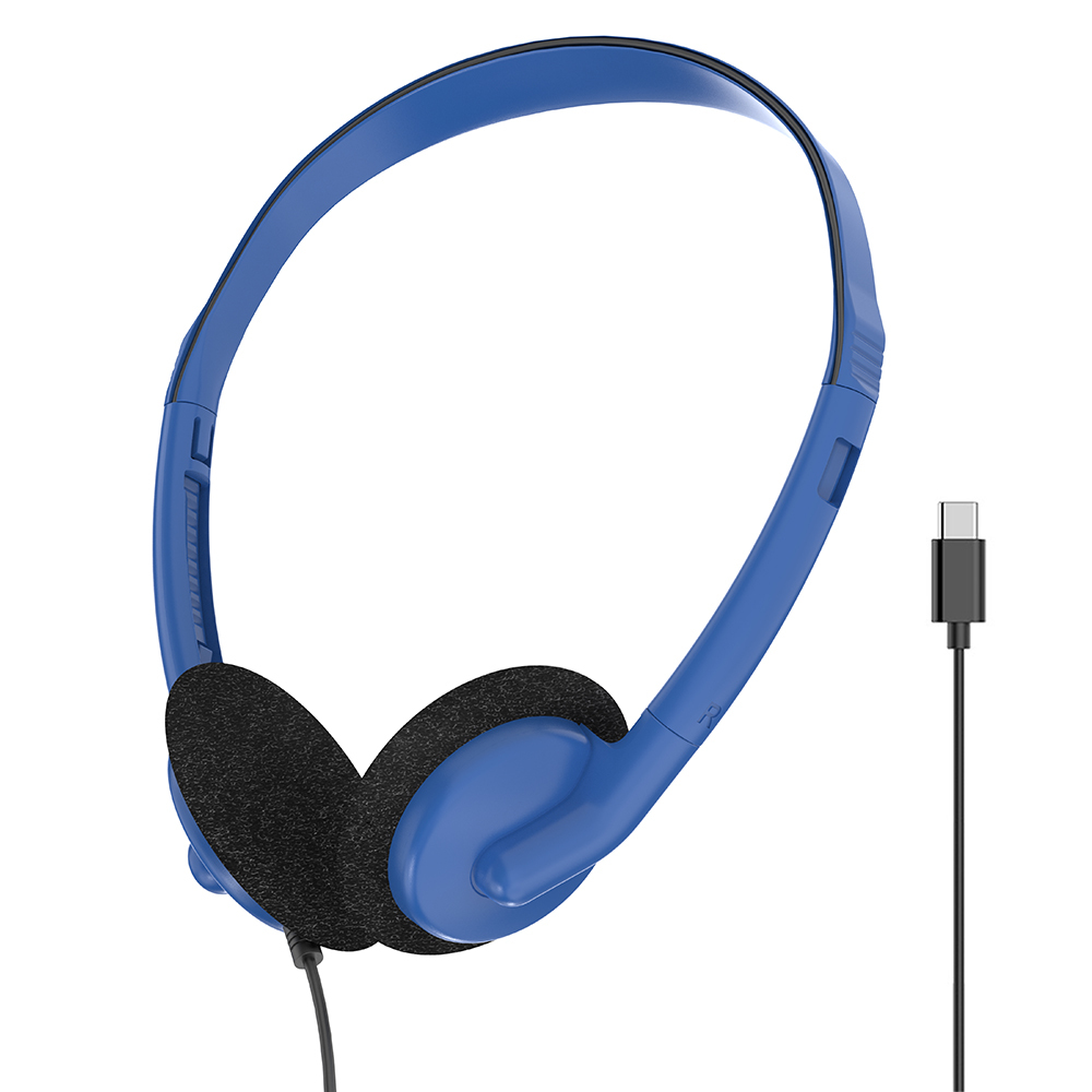 JTY-0121 Wired Head Mounted Headphones 3.5mm/Type-C Plug Lightweight Headphones Comfortable Earcups Stereo Audio Headphones Suitable for Aviation/Train/Classroom/Office/Museum OEM/ODM Customization