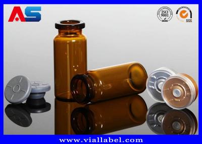 Essential Oil  Small Glass Vials 8ml , Amber Injection Glass Vial With Rubber And Gold Cap