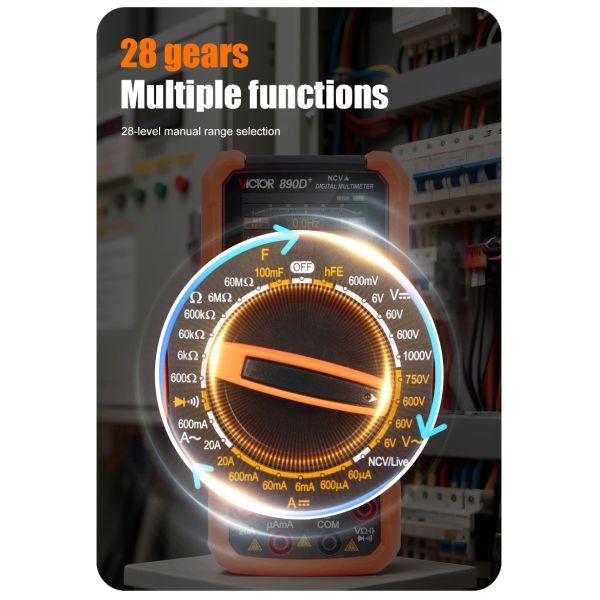 VICTOR 890D+ Digital Multimeter with TFT screen 6000 counts display