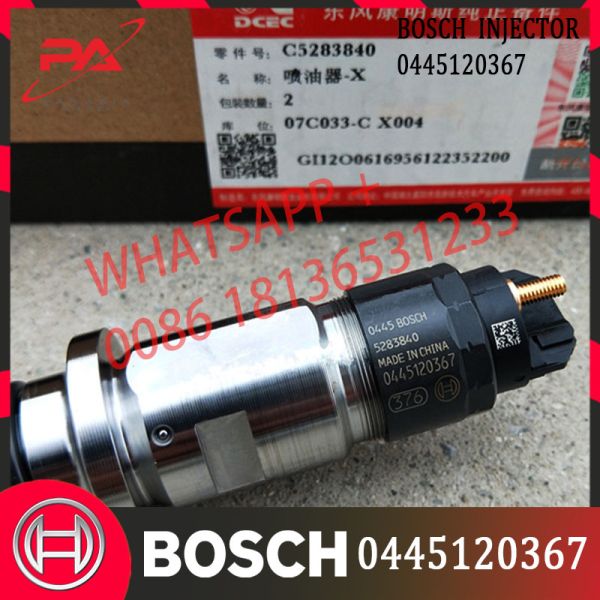 Common Rail Fuel Injector 0445120367 5283840 Excavator Diesel Fuel Injector For Bosch