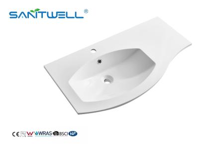 Das bacias de pedra artificiais especiais do projeto da mão esquerda SWS910 mercadorias sanitários de Matt White Semi-Counter Basins For