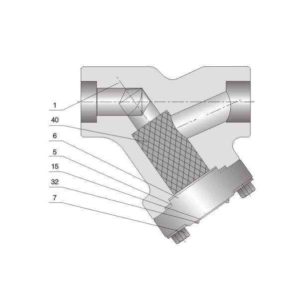 F316 BSPT Forged Y Strainer PN16 With Drain Plug DN32 SS316 Screwed Strainers