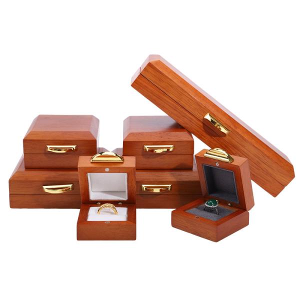 Custom Embossing Logo Luxury Wood Jewelry Box Packaging For Bracelet Necklace Set