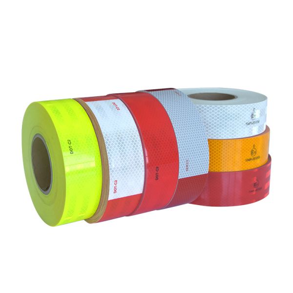 White Red Yellow High Visibility Reflective Tape Self Adhesive for Vehicles