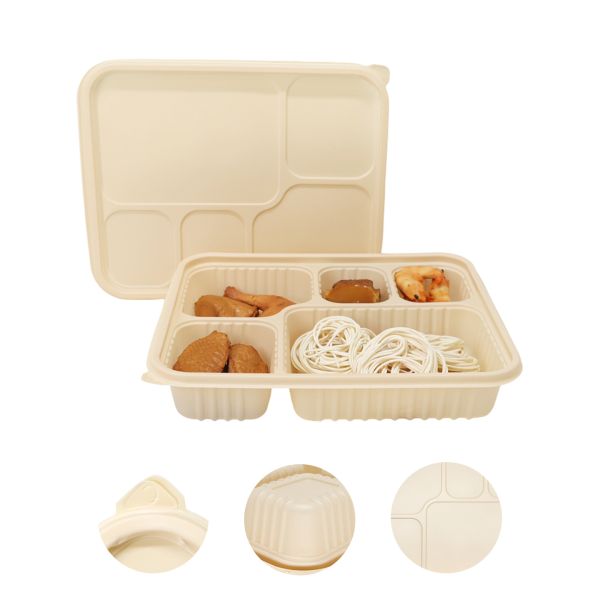 Biodegradable Disposable 1050ML Cornstarch Togo Lunch Box Takeout Plastic Takeaway Corn Starch Food Container