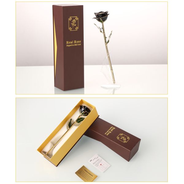Golden Rose Beautiful Gold Black Rose Flowers Wedding Decoration Black Rose for Selling Gifts