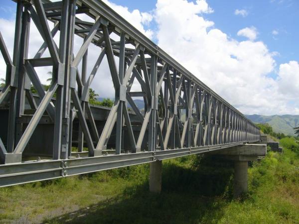 Pont de Bailey préfabriqué galvanisé, de peinture et de meulage électrique d'acier de construction