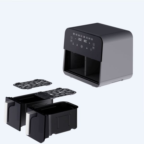 9L Touch Screen Double Air Fryer Electric Deep Fryer Smart Rack Without Oil Household