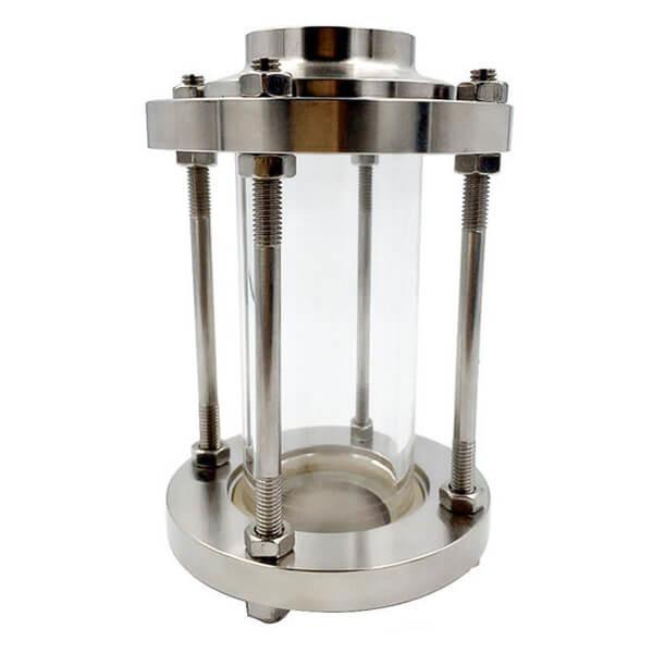 Straight Tube Sanitary Sight Glass Butt Weld Connection For For High Temperature Pipe System