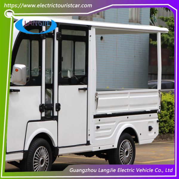 5 Seater Electric Car AC Motor White Color Electric Truck With Cargo Car For Hotel