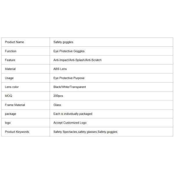 Industrial Arc Protection Anti Glare Anti Impact Work Goggles