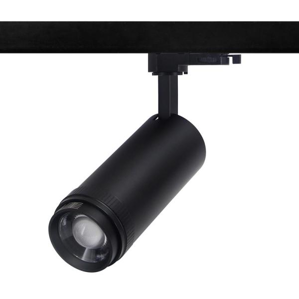 E02 series Integrated Zoomable LED tracklight adjustable 15-55° Dali 1-10V dimmable 6/4 wire 3 phase