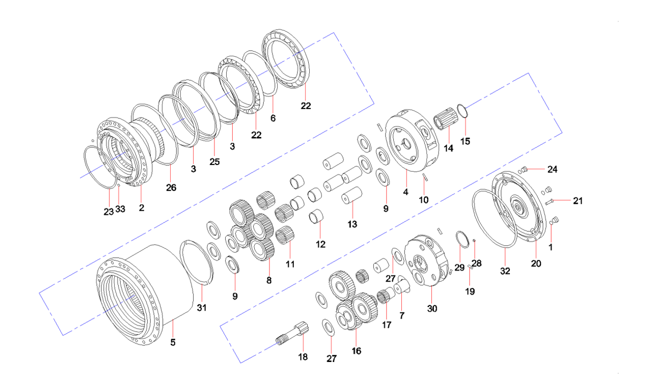 TM40VD-A-99163-1//TM40VD-A-99/163-1 SANY SY185C SY215 MBEB345B XE215 travel drive 60066181/60346923