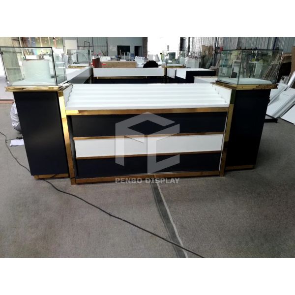 Monomer Design Glass Watch Cabinet Display For Stores EPE Cotton Packaging