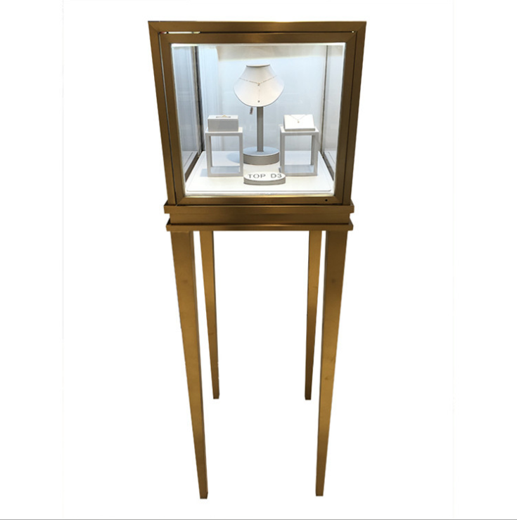 Fashion Luxury Jewelry Display Table , Durable Metal Glass Display Showcase