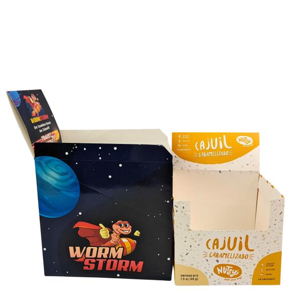 Caja de papel plegable para exhibición minorista personalizada de 3.5 g para embalaje de alimentos de cereales, frutas secas instantáneas, nueces y granos para el desayuno