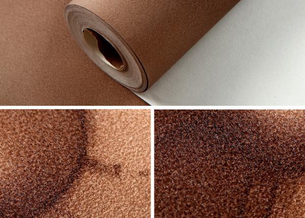 European Style Washable Vinyl Wallpaper with 3D Effect Leather Pattern , SAC Listed