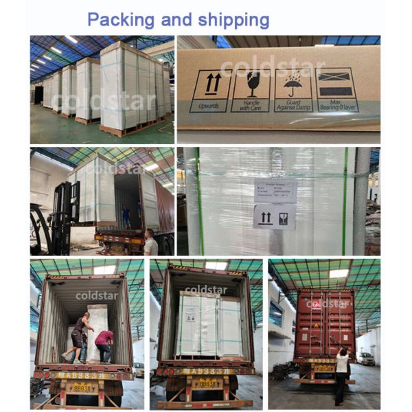 Commercial Fan Cooling -18~-22 Degree Freezer Commercial Movable Display Cabinet 2-6 Door Vertical Freezer
