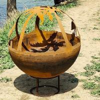 Outdoor Steel Fire Pit 1000mm Diameter 60cm/80cm/100cm Depth Wooden Box Packing