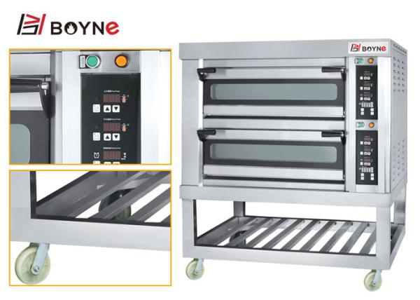 Commercial Stainless Steel Microcomputer Two Deck Four Trays 20-400°C Electrci Oven