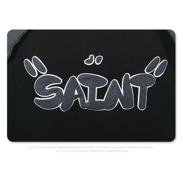 Puff Print Men'S Two Tone Hoodie High Weight Warm Fleece Pullover Hoodie Drop Shoulder