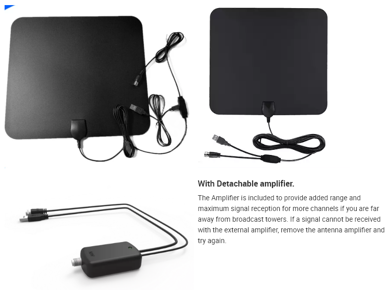 Omni Directional External USD Connector 28dBi Gain Digital TV Antenna Indoor Amplifier