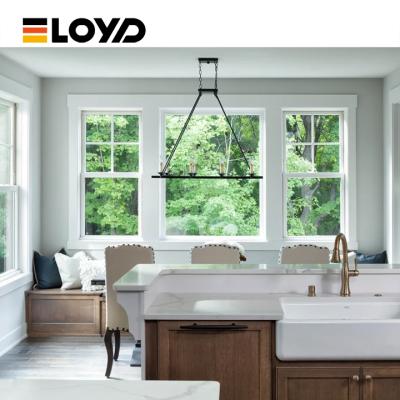 Double Single Hung Window with Slim Aluminium Frame and Tempered Glass