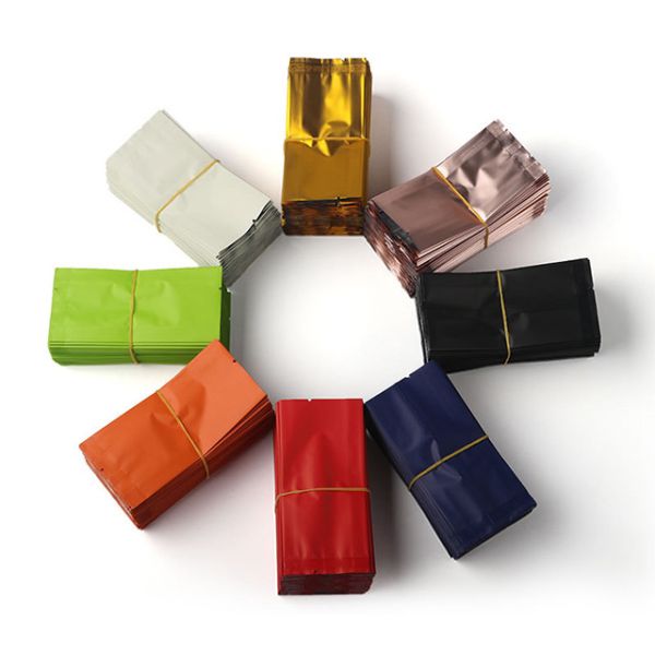 Colorful Printing smooth suction Aluminum Foil vacuum plastic bag with Side gusset