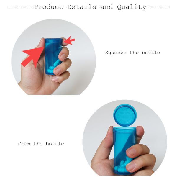 Opaque White Plastic Pop Top Vials , UV Light Blocked Pharmacy Pill Containers