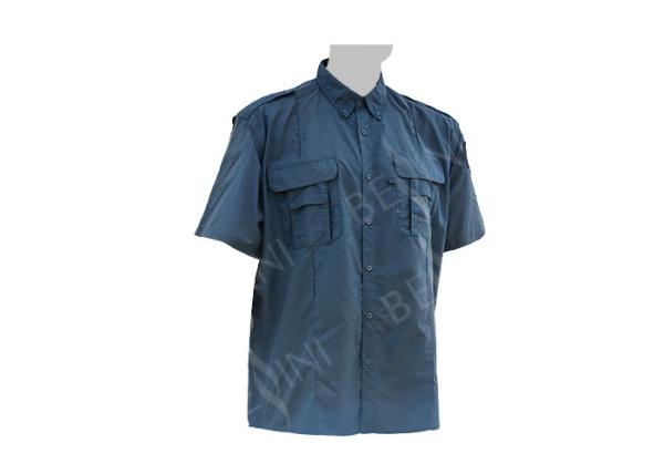 Men's 100%Nylon Work Shirt Short Sleeve Mesh Embroidery Holes