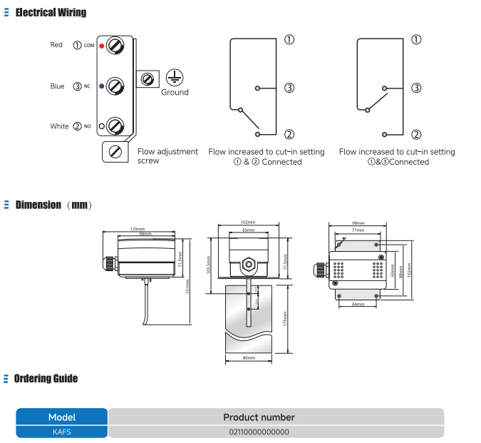 KAFS Air Flow Switch