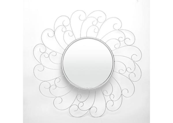 Sunflower Shape Metal Wall Art Mirror Floral Mirror Silver Color For Wall
