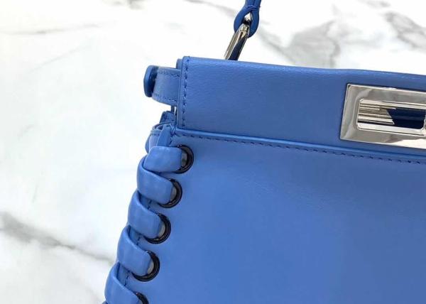 Peeakboo Classic Womens Luxury Handbag Leather Lace Woven Edge Handbag High Capicity Pure Colors Cross-Body Bag