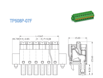 Plug  Plug - in Terminal Block   Female   Pitch 5.08mm   300V 18A   2P - 20P   Pluggable Terminal Block
