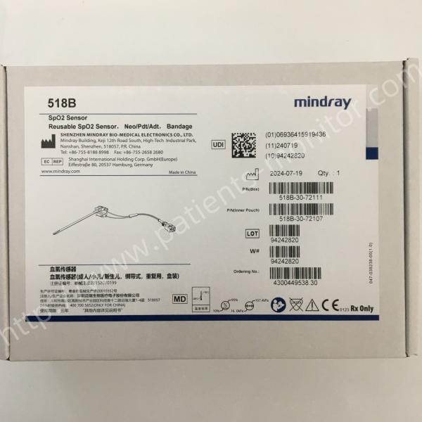 Mindray 518B Reusable Spo2 Sensor Neonate Pediate Adult 518B-30-72111 518B-30-72107 For Patient Monitor