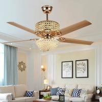 Ventilateur de plafond en cristal moderne avec lumière et télécommande, 3 ventilateurs de plafond lumineux à télécommande