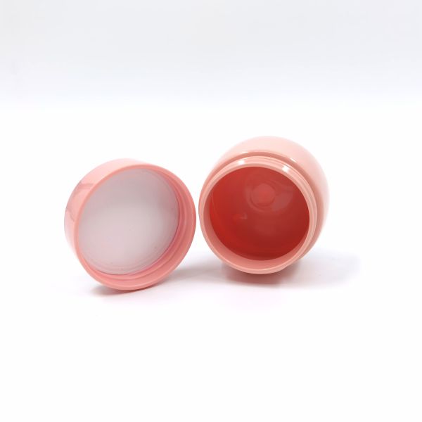 Subulate Pink PET Plastic Cosmetic Jars 50ml 300ml With Disc Hair Mask Facial Scrub Packaging