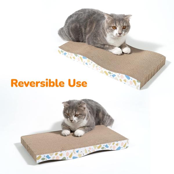 Durable Corrugated Cardboard Scratching Board for Indoor Cats, Heavy Duty, Double-Sided Usability, Recyclable with Catnip