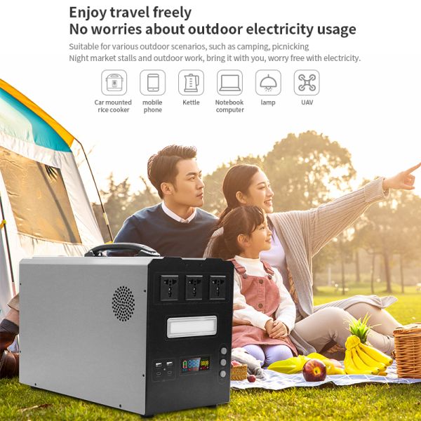 1000W/1500W Pure Sine Wave Inverter Power Station – LiFePO4 Battery Energy Storage with Smart BMS & Fast Charging