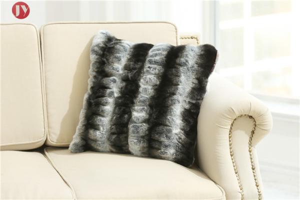 dark gray stripe Chinchilla faux Fur Decorative Pillow cover , cushion cover for sofa Bedroom 18inch*18inch