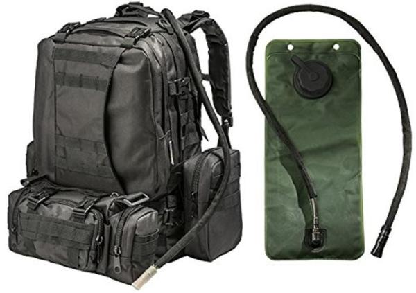 2.5L Tactical Hydration Backpack Hydration Water Bladder With 3 Molle Bags
