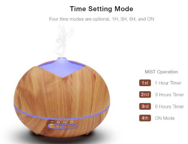 400ml Household Wood Grain Ultrasonic Essential Oil Aroma Humidifier