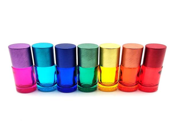 5ml Rainbow Colored Glass Roller Bottles For Essential Oils , Glass Perfume Bottles