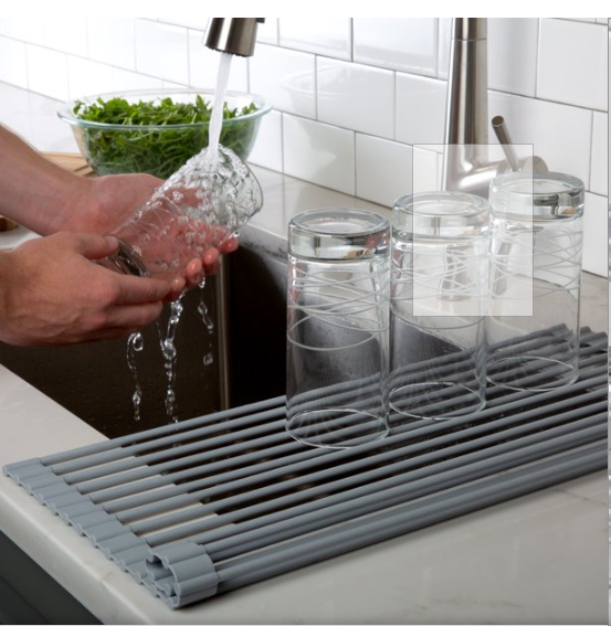 силикон аксессуаров кухонной раковины толщины 1.0mm покрыл крен вверх по циновке засыхания блюда