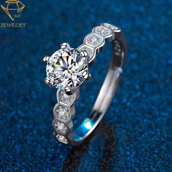 Pave Diamonds Wedding Silver Ring With Name Engraved