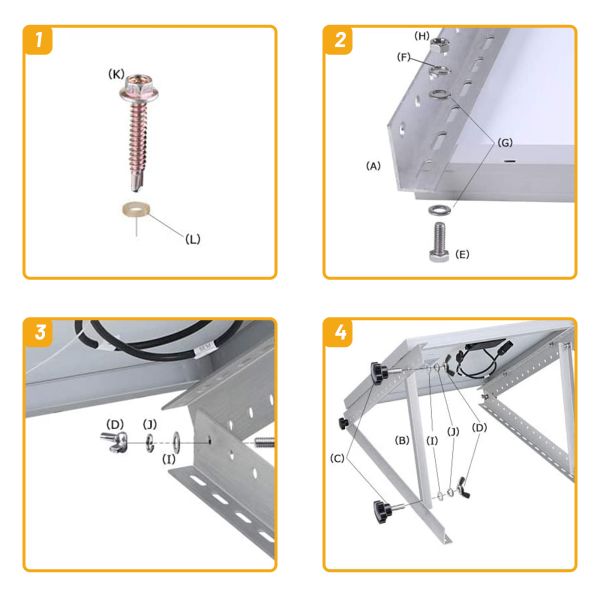 Triangle Adjustable Solar Panel Roof Mounting Brackets with Easy Installation Support