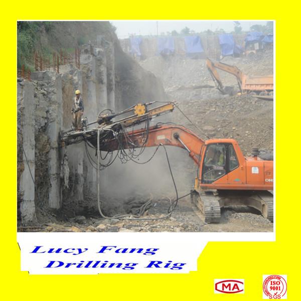 China Hot Multifunction MGY-100BW Excavator Mounted soil and rock anchor DTH drilling rig
