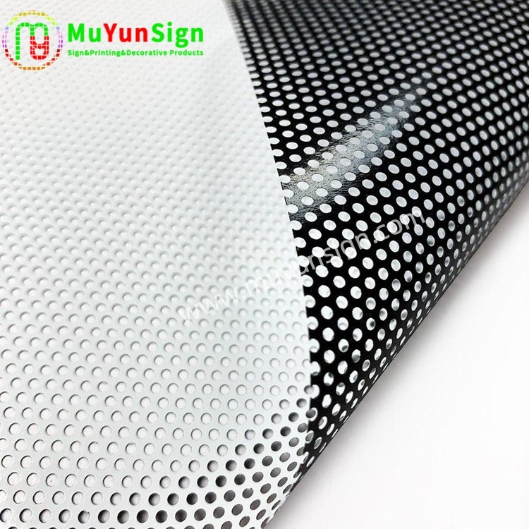 Printable Exterior Perforated Window Film | Custom One-Way Privacy Micro-Perforated Vinyl Roll for Vehicle & Storefront Signs