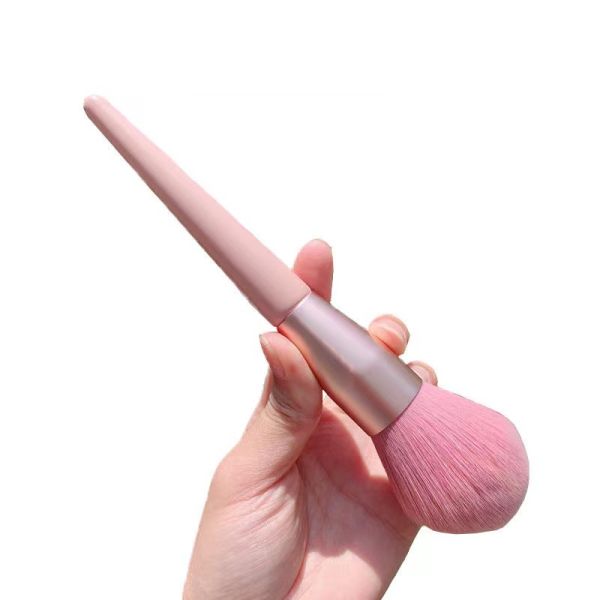 Soft Powder Blush Eyeshadow Brush Beauty Kit with 7-Piece Nude Pink Makeup Brush Set