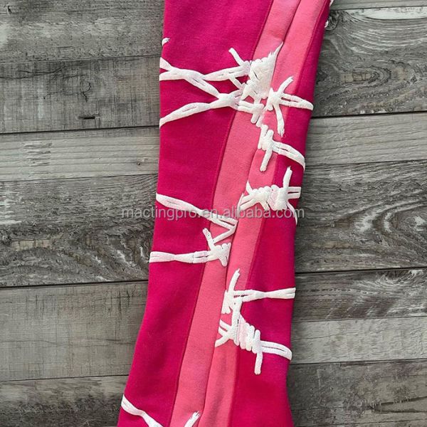 Men'S Black Flared Sweatpants Blank 3D Puff Print Casual Daily Life Acid Wash French Terry